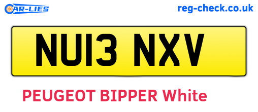 NU13NXV are the vehicle registration plates.