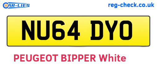 NU64DYO are the vehicle registration plates.