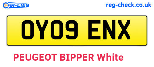OY09ENX are the vehicle registration plates.