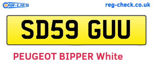 SD59GUU are the vehicle registration plates.