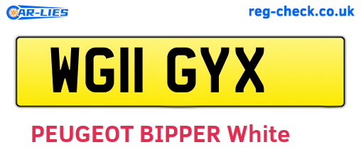 WG11GYX are the vehicle registration plates.