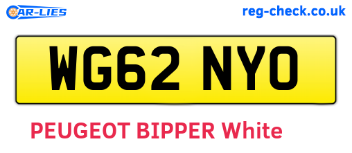 WG62NYO are the vehicle registration plates.
