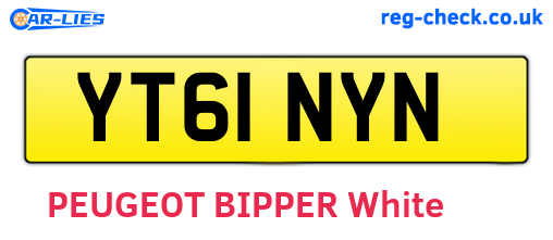 YT61NYN are the vehicle registration plates.