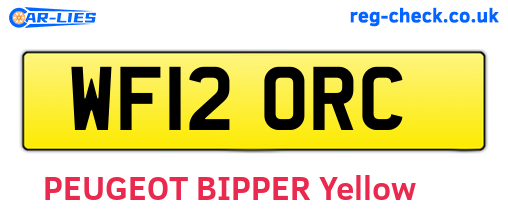 WF12ORC are the vehicle registration plates.