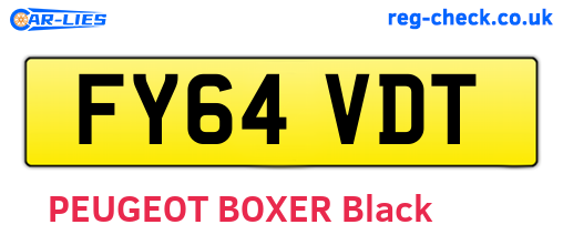 FY64VDT are the vehicle registration plates.