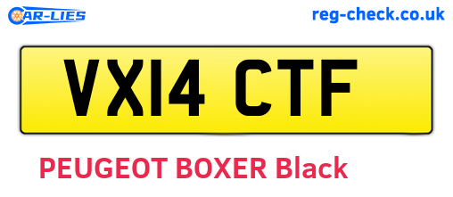 VX14CTF are the vehicle registration plates.