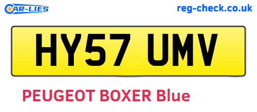 HY57UMV are the vehicle registration plates.