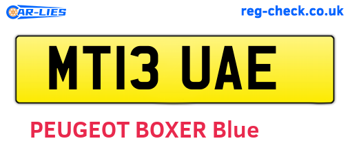 MT13UAE are the vehicle registration plates.