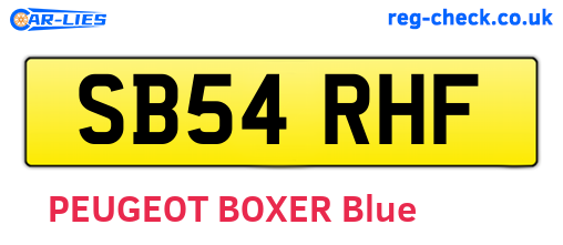 SB54RHF are the vehicle registration plates.