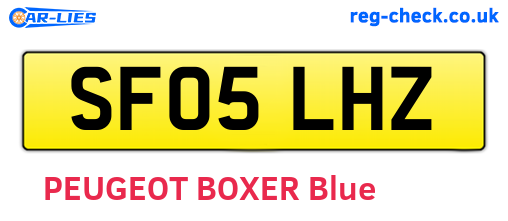 SF05LHZ are the vehicle registration plates.