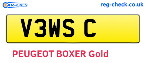 V3WSC are the vehicle registration plates.