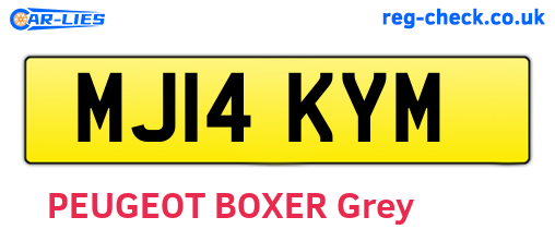 MJ14KYM are the vehicle registration plates.