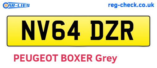 NV64DZR are the vehicle registration plates.