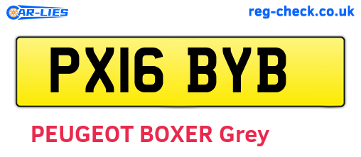 PX16BYB are the vehicle registration plates.