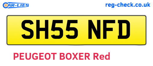 SH55NFD are the vehicle registration plates.