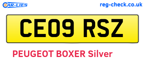 CE09RSZ are the vehicle registration plates.