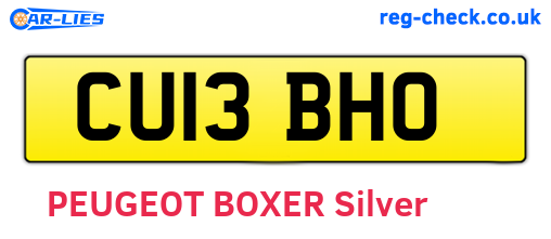 CU13BHO are the vehicle registration plates.