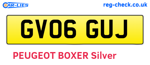 GV06GUJ are the vehicle registration plates.