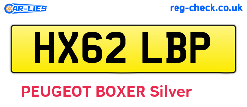 HX62LBP are the vehicle registration plates.