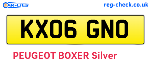 KX06GNO are the vehicle registration plates.