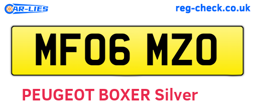 MF06MZO are the vehicle registration plates.