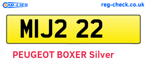 MIJ222 are the vehicle registration plates.