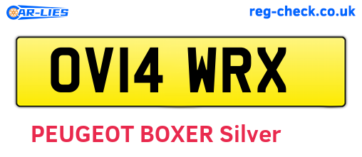 OV14WRX are the vehicle registration plates.