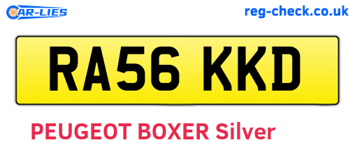 RA56KKD are the vehicle registration plates.