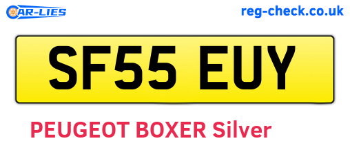 SF55EUY are the vehicle registration plates.