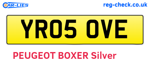 YR05OVE are the vehicle registration plates.