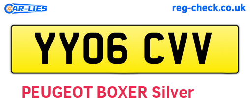 YY06CVV are the vehicle registration plates.