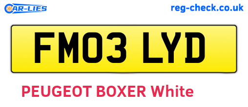 FM03LYD are the vehicle registration plates.