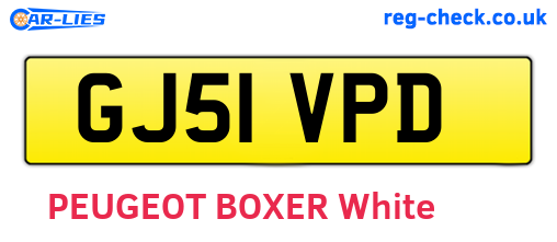 GJ51VPD are the vehicle registration plates.