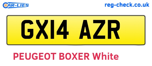 GX14AZR are the vehicle registration plates.