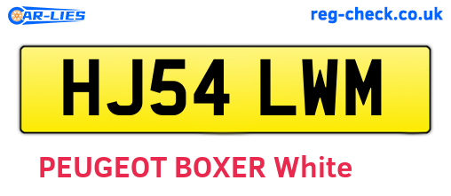 HJ54LWM are the vehicle registration plates.