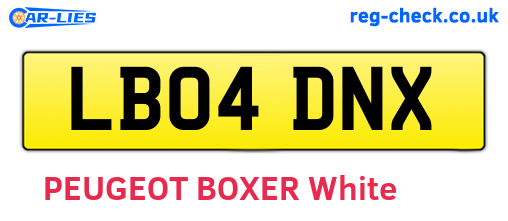 LB04DNX are the vehicle registration plates.