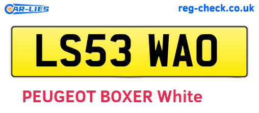 LS53WAO are the vehicle registration plates.