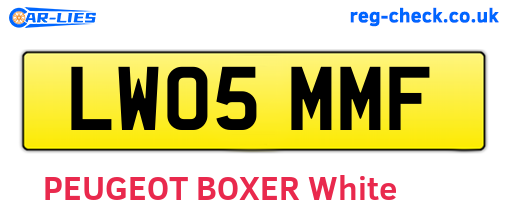 LW05MMF are the vehicle registration plates.