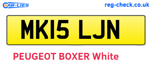 MK15LJN are the vehicle registration plates.