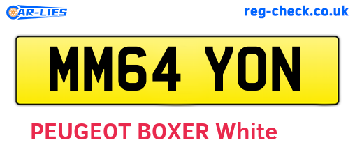 MM64YON are the vehicle registration plates.