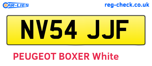 NV54JJF are the vehicle registration plates.