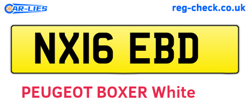 NX16EBD are the vehicle registration plates.