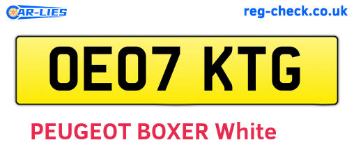 OE07KTG are the vehicle registration plates.