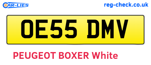 OE55DMV are the vehicle registration plates.