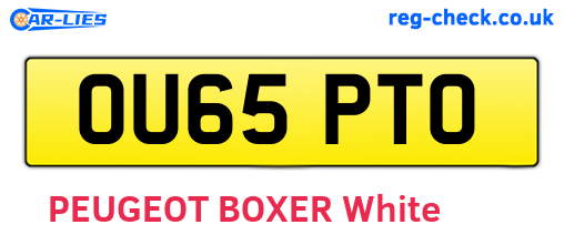 OU65PTO are the vehicle registration plates.