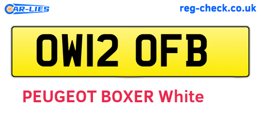 OW12OFB are the vehicle registration plates.