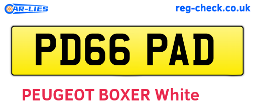 PD66PAD are the vehicle registration plates.