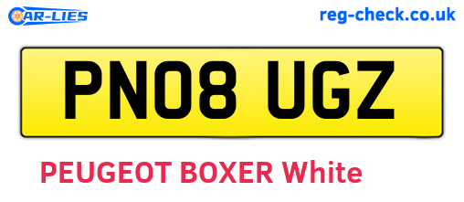 PN08UGZ are the vehicle registration plates.