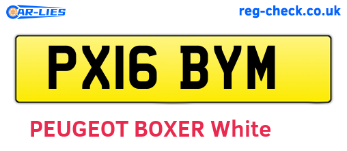 PX16BYM are the vehicle registration plates.