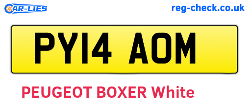 PY14AOM are the vehicle registration plates.